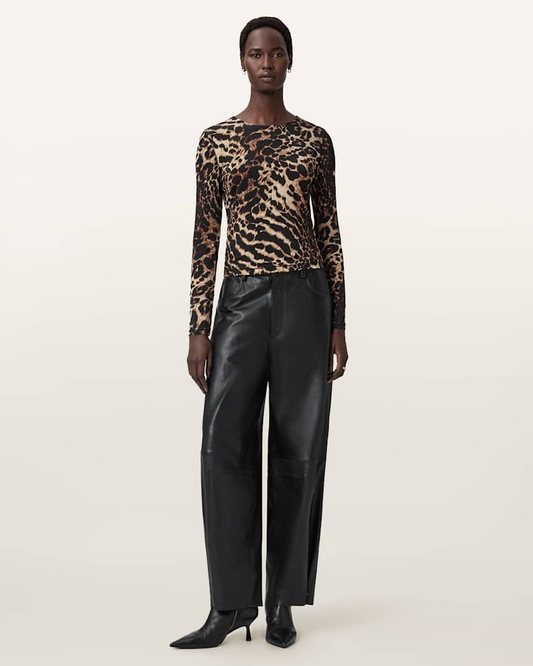 Beige חולצה ארוכה מנומרת לנשים Katlyn ALLSAINTS