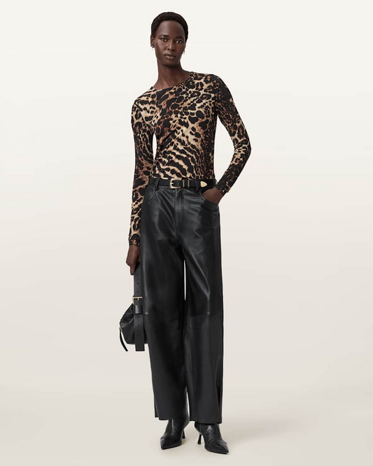 Beige חולצה ארוכה מנומרת לנשים Katlyn ALLSAINTS