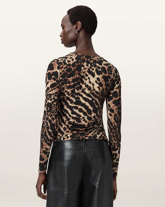 Antique White חולצה ארוכה מנומרת לנשים Katlyn ALLSAINTS