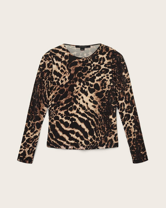 Black חולצה ארוכה מנומרת לנשים Katlyn ALLSAINTS