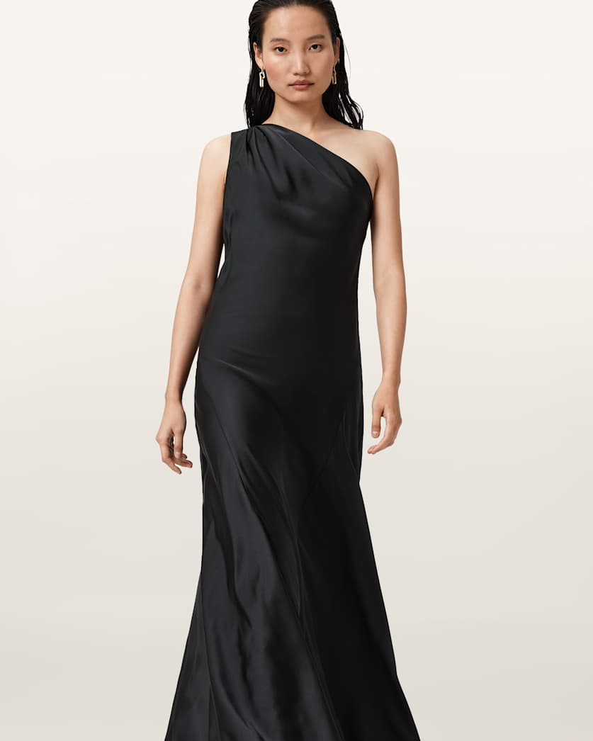 Black שמלת מקסי לנשים Monica ALLSAINTS