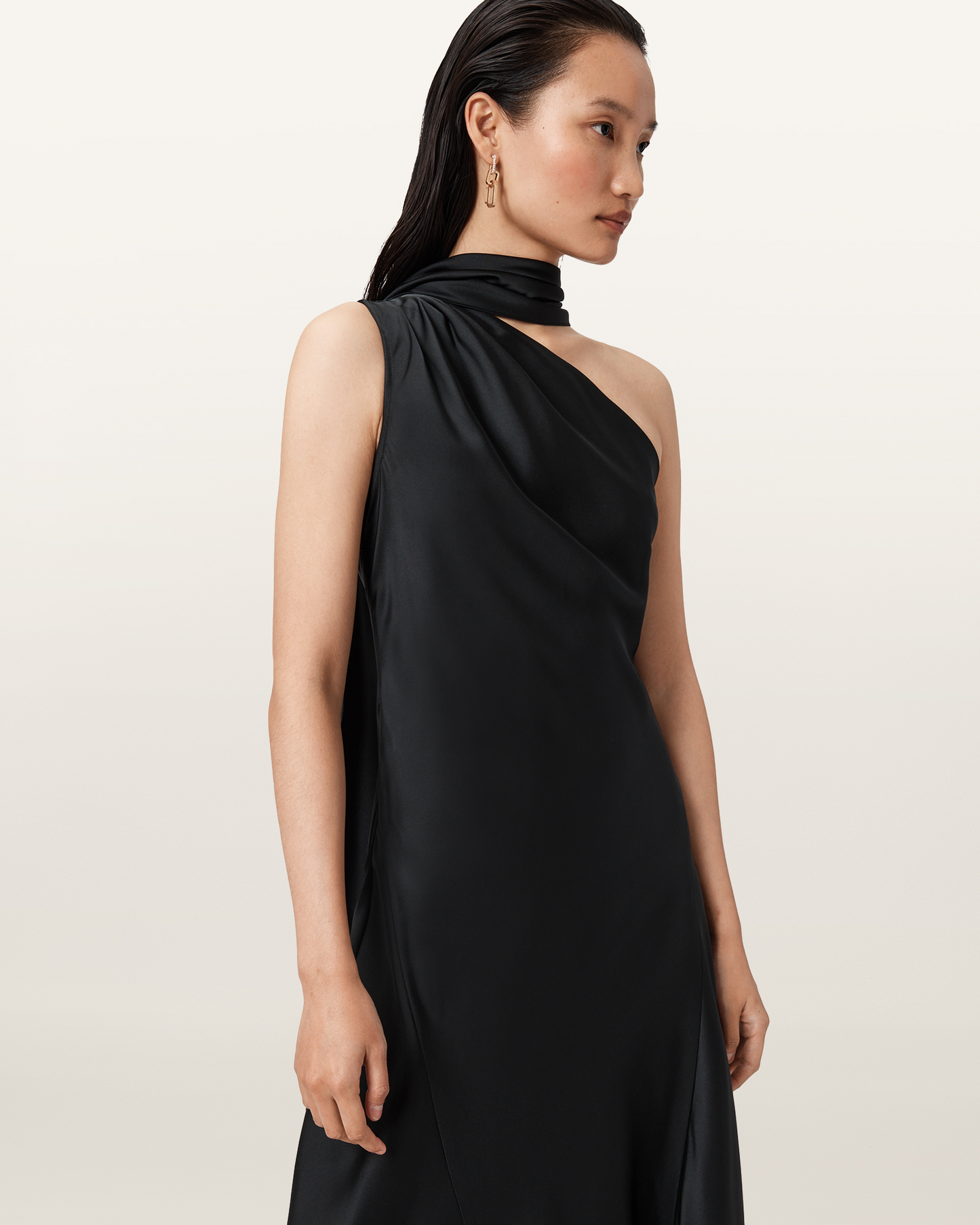 Antique White שמלת מקסי לנשים Monica ALLSAINTS