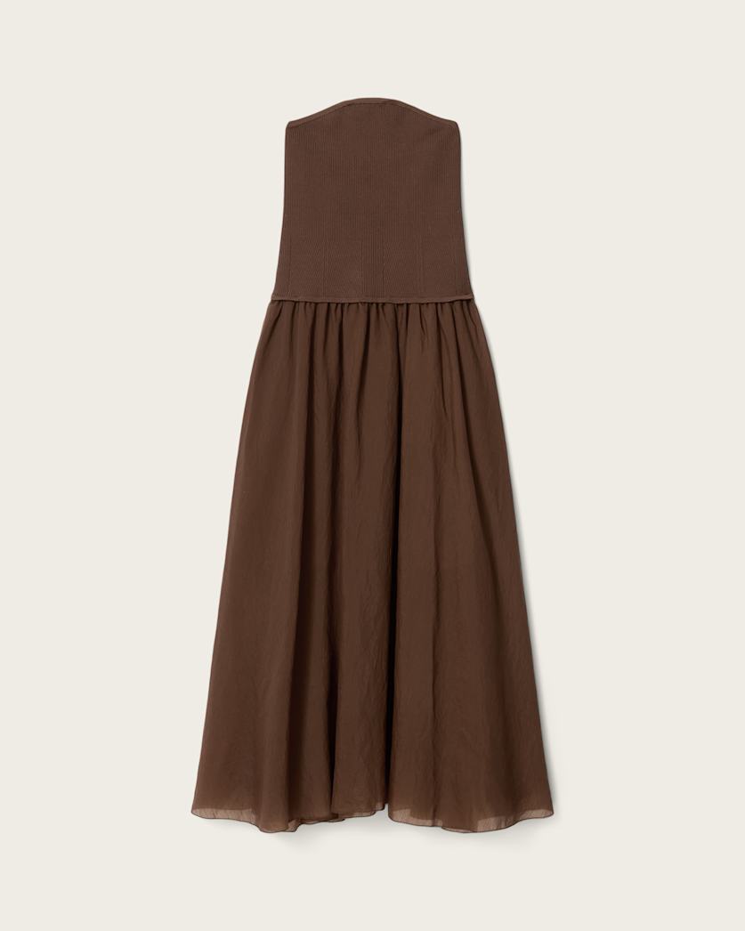 Dark Olive Green שמלה מקסי לנשים Tegan ALLSAINTS