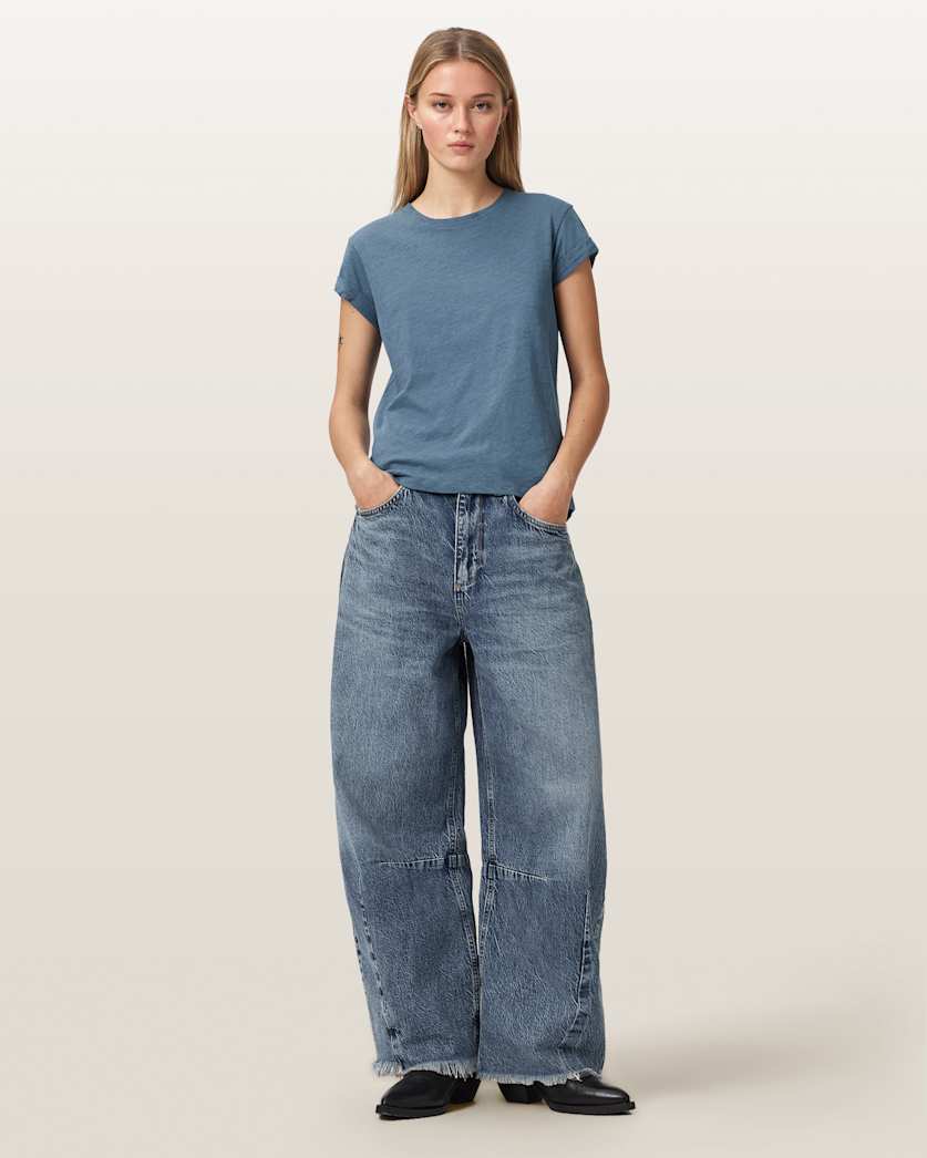 Light Gray טי שירט קצרה לנשים Anna ALLSAINTS
