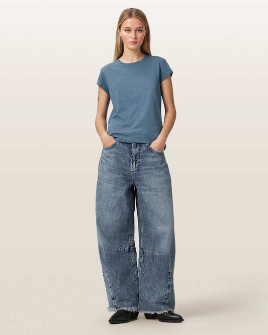 Light Gray טי שירט קצרה לנשים Anna ALLSAINTS