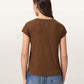 Saddle Brown טי שירט קצרה לנשים Anna ALLSAINTS