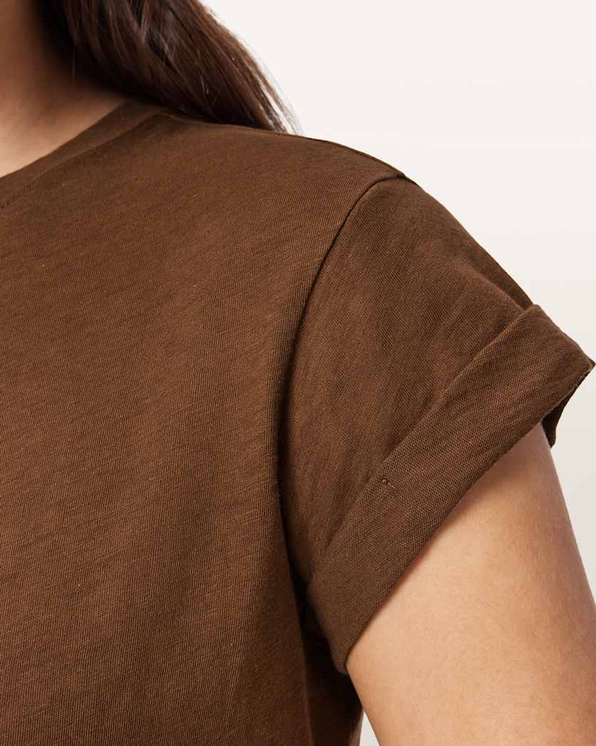 Saddle Brown טי שירט קצרה לנשים Anna ALLSAINTS
