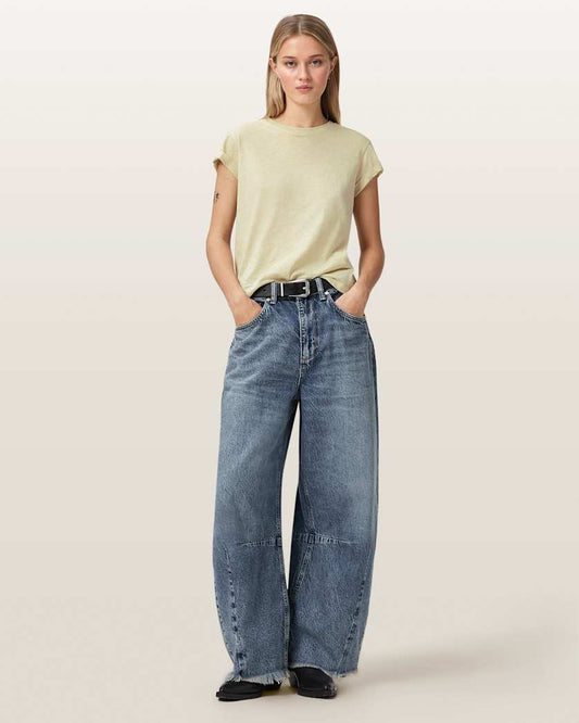 Light Gray טי שירט קצרה לנשים Anna ALLSAINTS