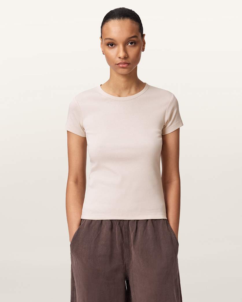 Light Gray טי שירט קצרה לנשים Stevie ALLSAINTS