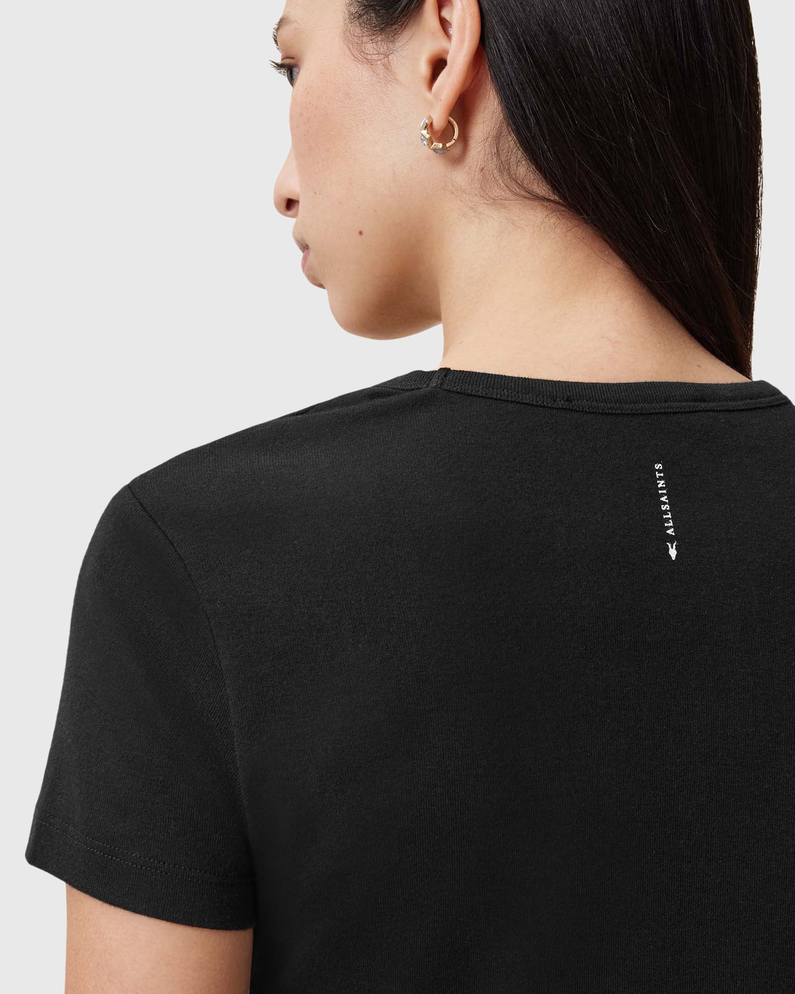 Black טי שירט קצרה לנשים Stevie ALLSAINTS