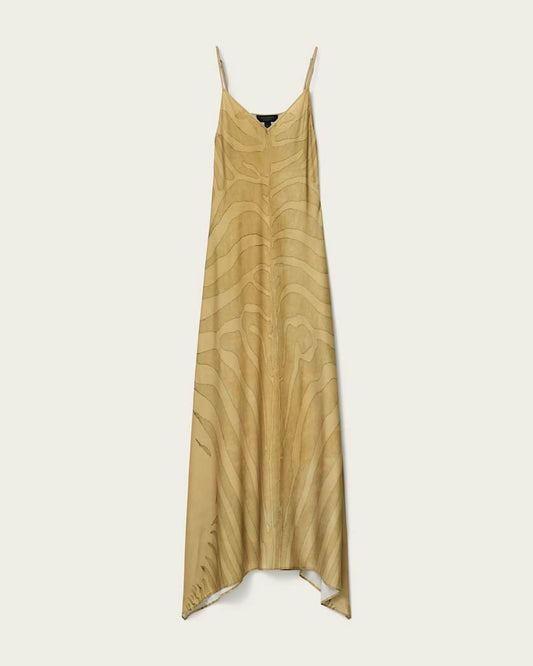 Dark Khaki שמלת סליפ מקסי לנשים Leona ALLSAINTS