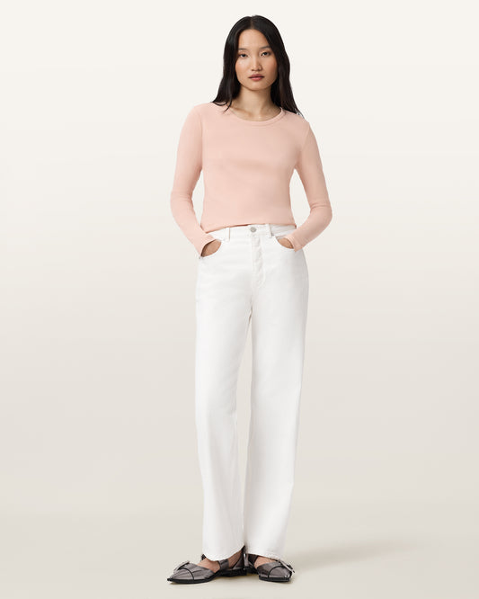 Antique White טי שירט ארוכה לנשים Stevie LS ALLSAINTS