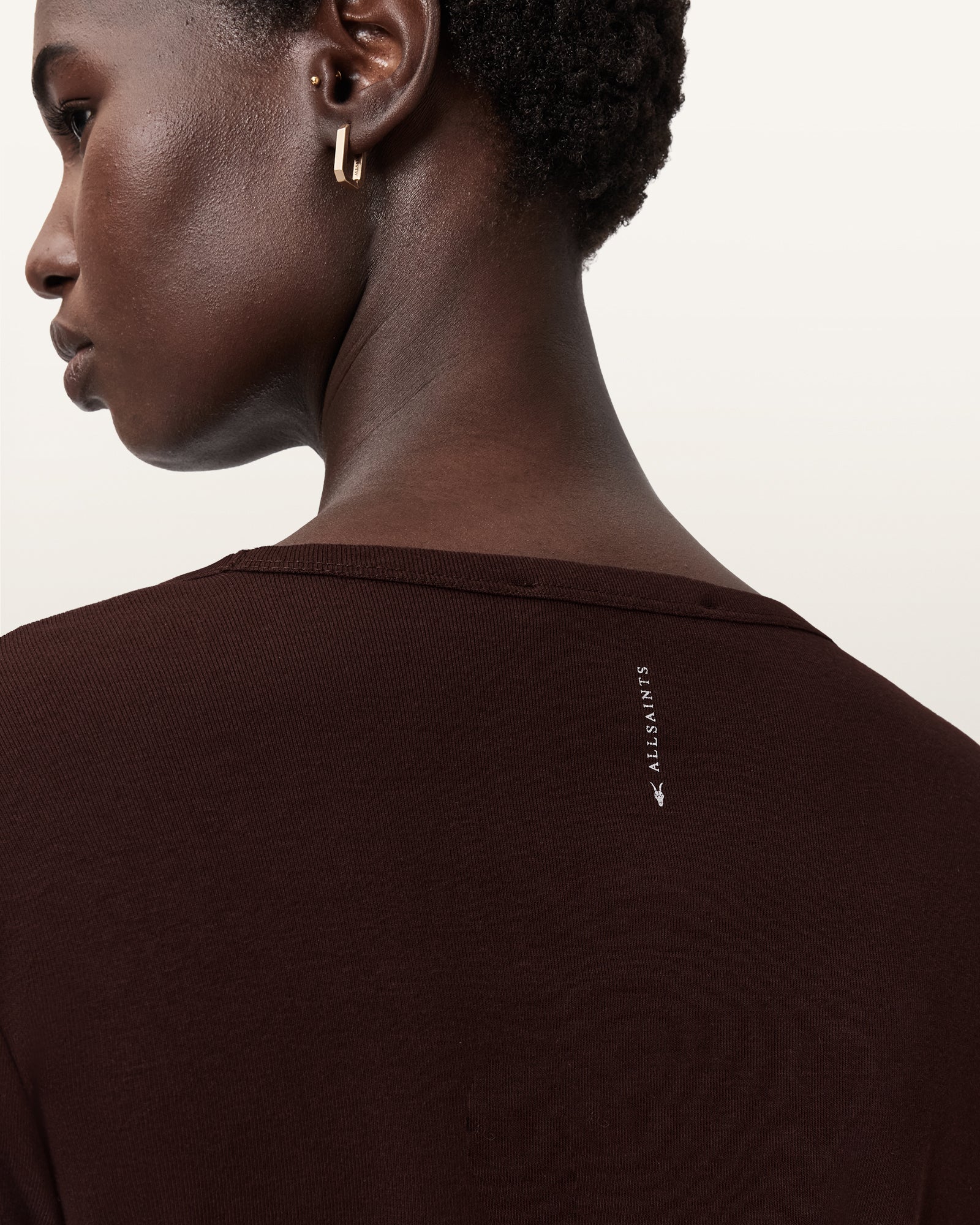 Beige טי שירט ארוכה לנשים Stevie LS ALLSAINTS