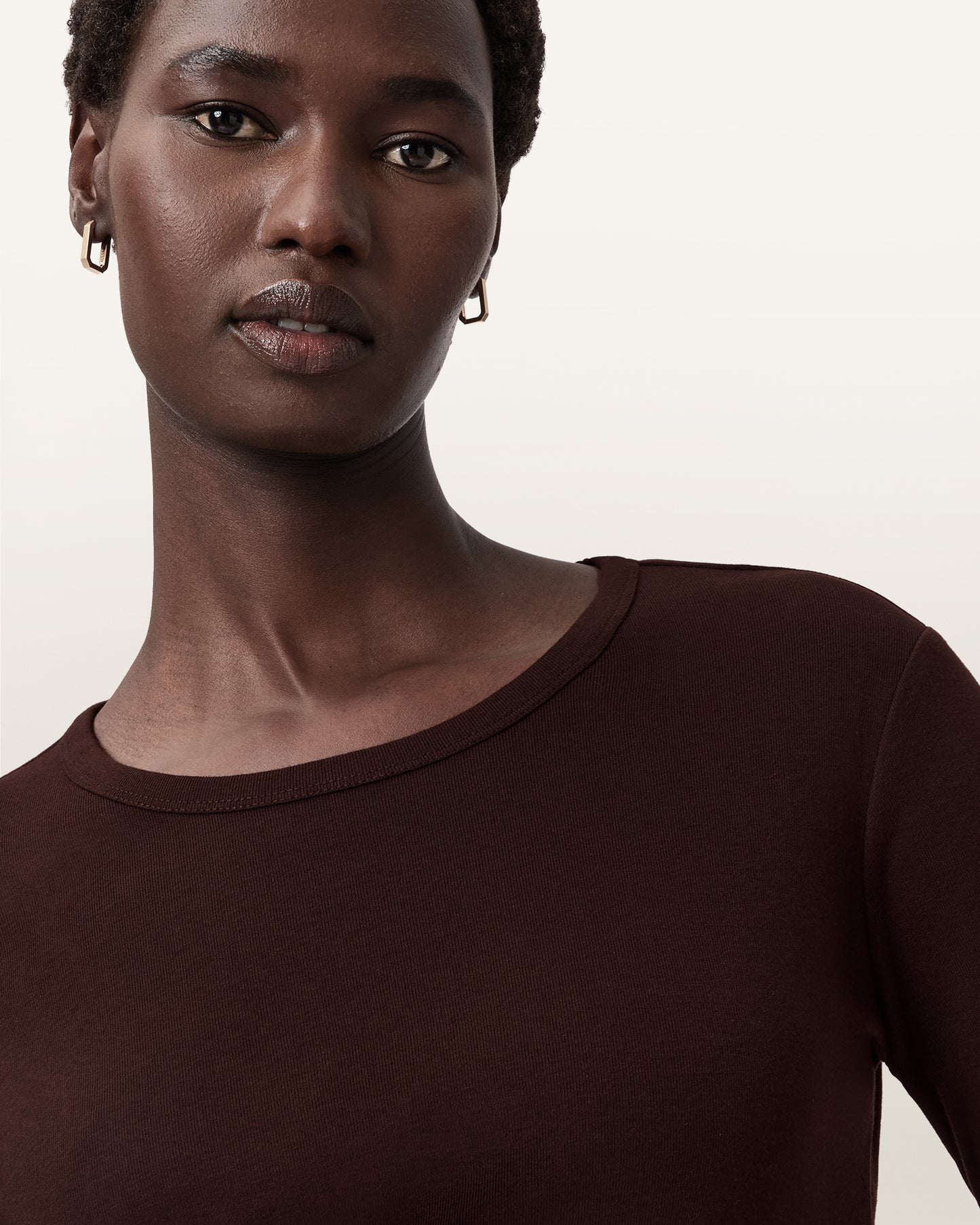 Beige טי שירט ארוכה לנשים Stevie LS ALLSAINTS