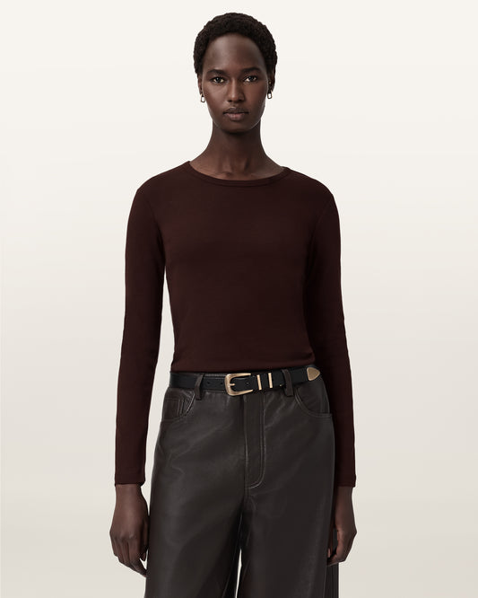 Beige טי שירט ארוכה לנשים Stevie LS ALLSAINTS