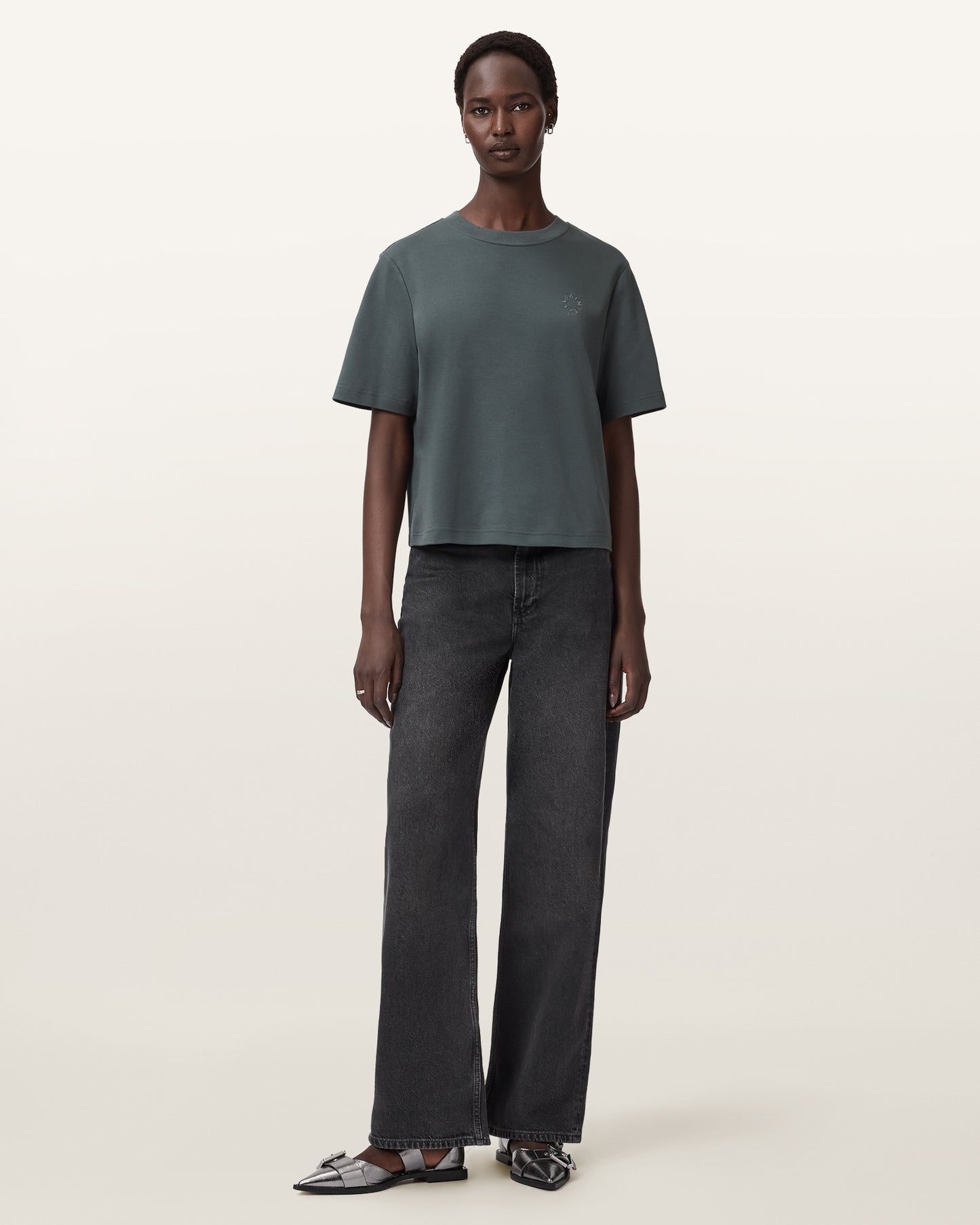 Beige טי שירט קצרה לנשים Lisa Haven ALLSAINTS