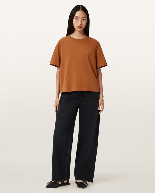 Beige טי שירט קצרה לנשים Lisa Haven ALLSAINTS