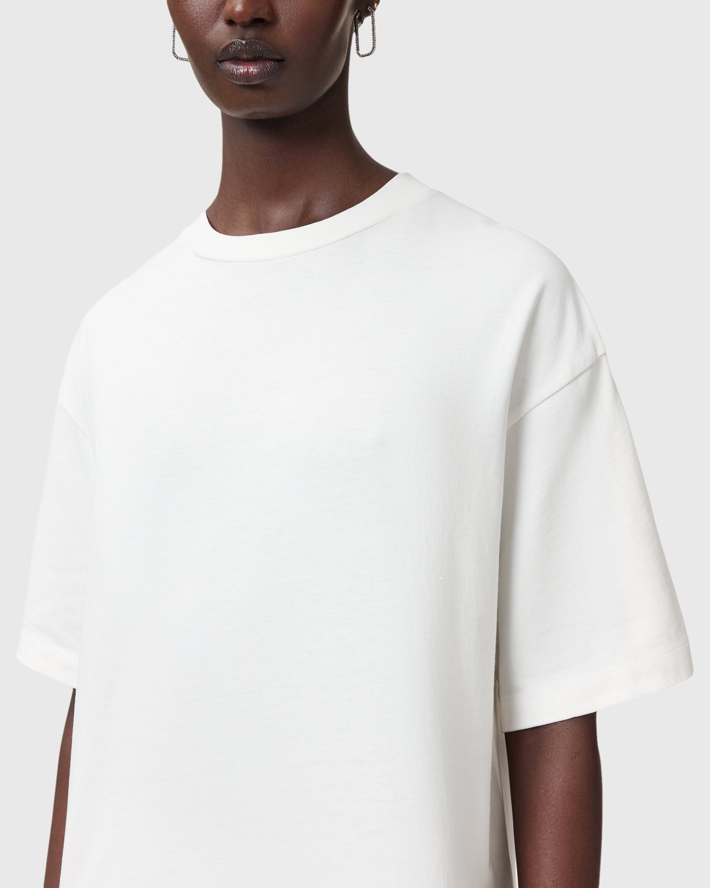 Lavender טי שירט אוברסייז קצרה לנשים Amelie Crochet ALLSAINTS