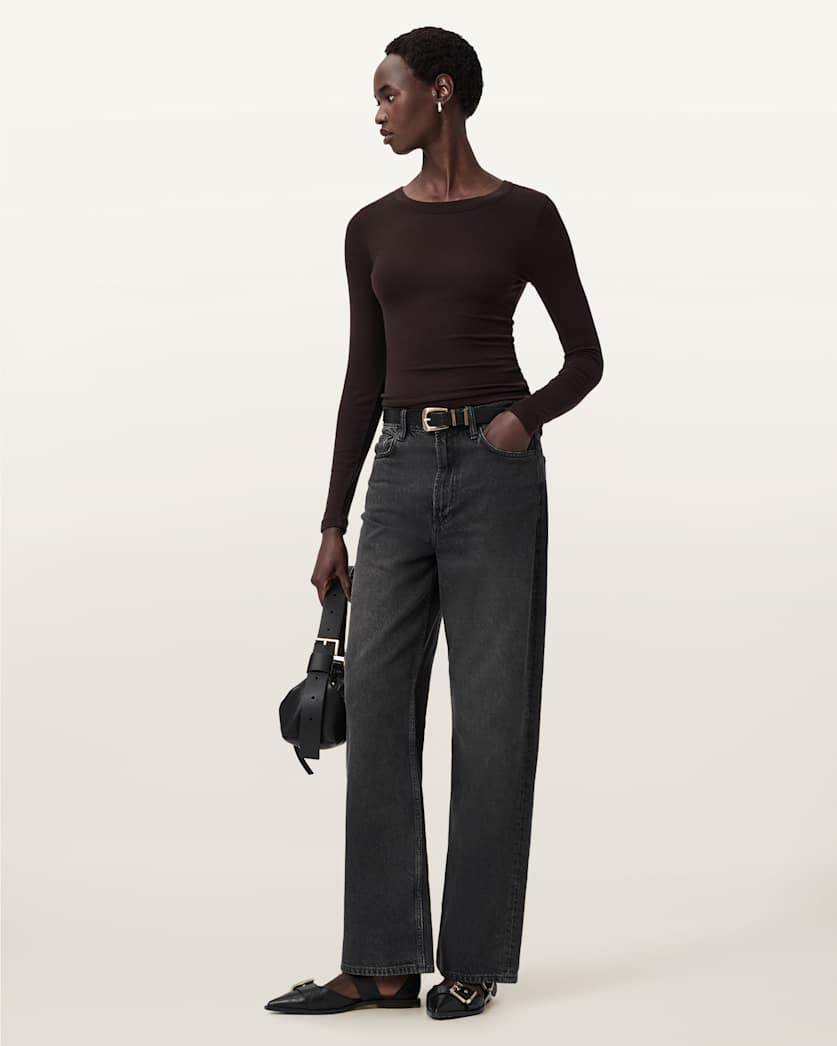 Dark Slate Gray חולצה ארוכה לנשים Rina ALLSAINTS