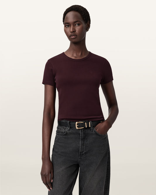 Beige טי שירט קצרה לנשים Stevie Ramskull ALLSAINTS