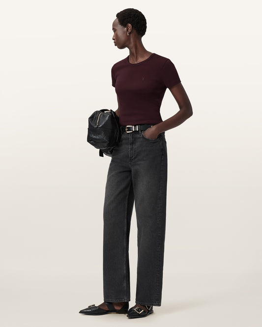 Beige טי שירט קצרה לנשים Stevie Ramskull ALLSAINTS