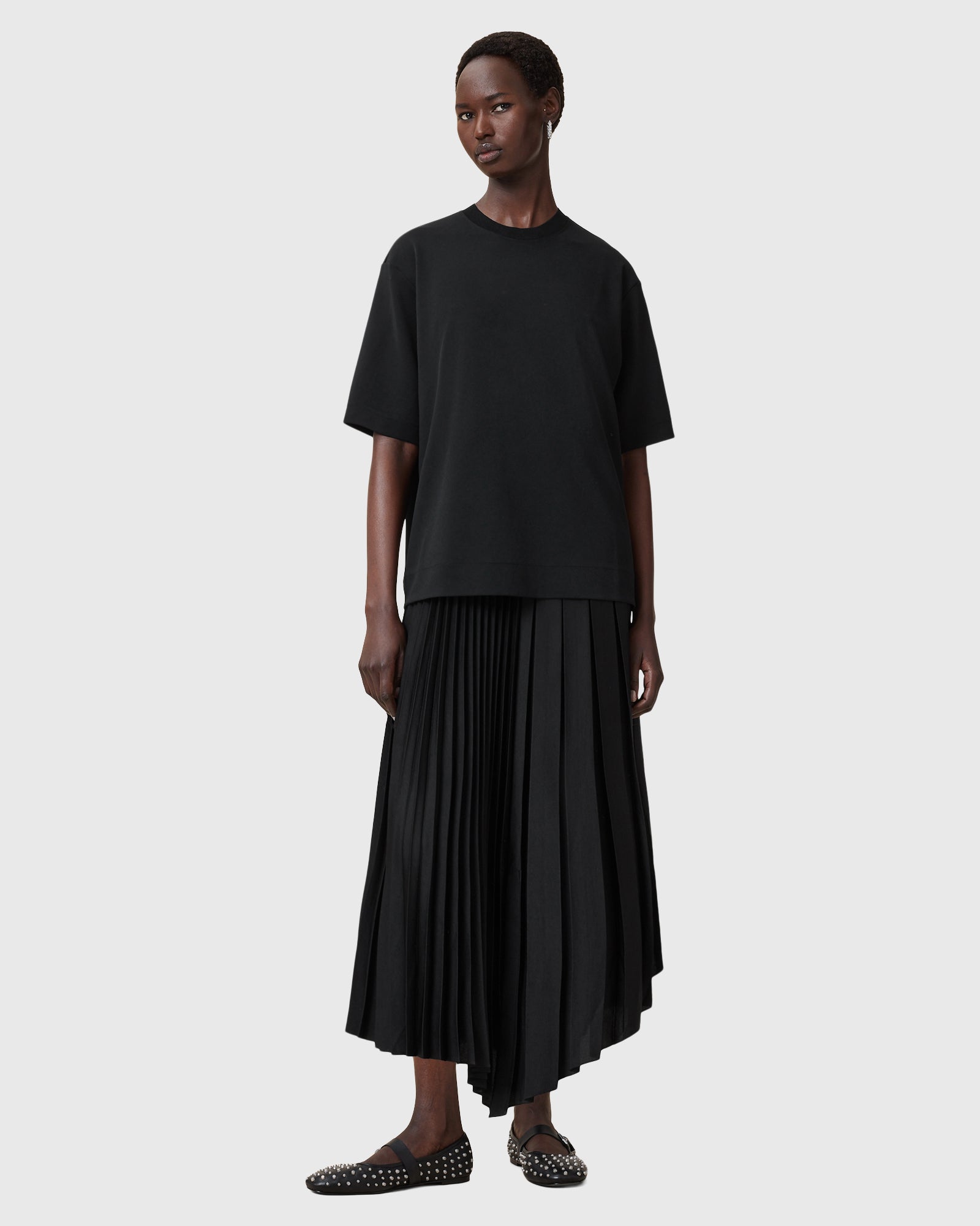 Black שמלת מידי לנשים 2 ב-1 Jax ALLSAINTS