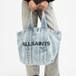 White Smoke תיק טוט ג׳ינס לנשים Izzy Bleached ALLSAINTS