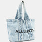 Lavender תיק טוט ג׳ינס לנשים Izzy Bleached ALLSAINTS