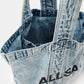 Dark Gray תיק טוט ג׳ינס לנשים Izzy Bleached ALLSAINTS