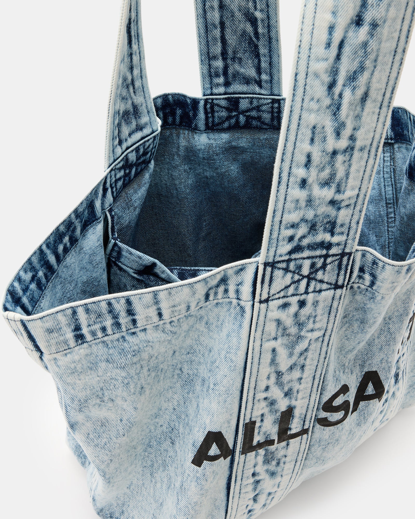 Dark Gray תיק טוט ג׳ינס לנשים Izzy Bleached ALLSAINTS