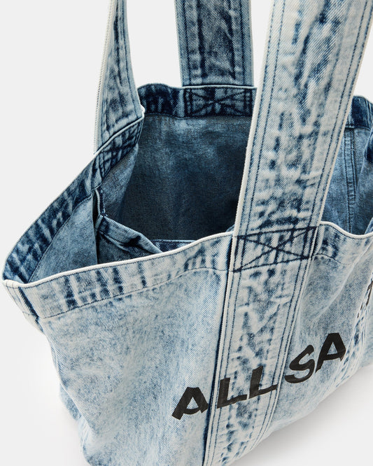 Dark Gray תיק טוט ג׳ינס לנשים Izzy Bleached ALLSAINTS
