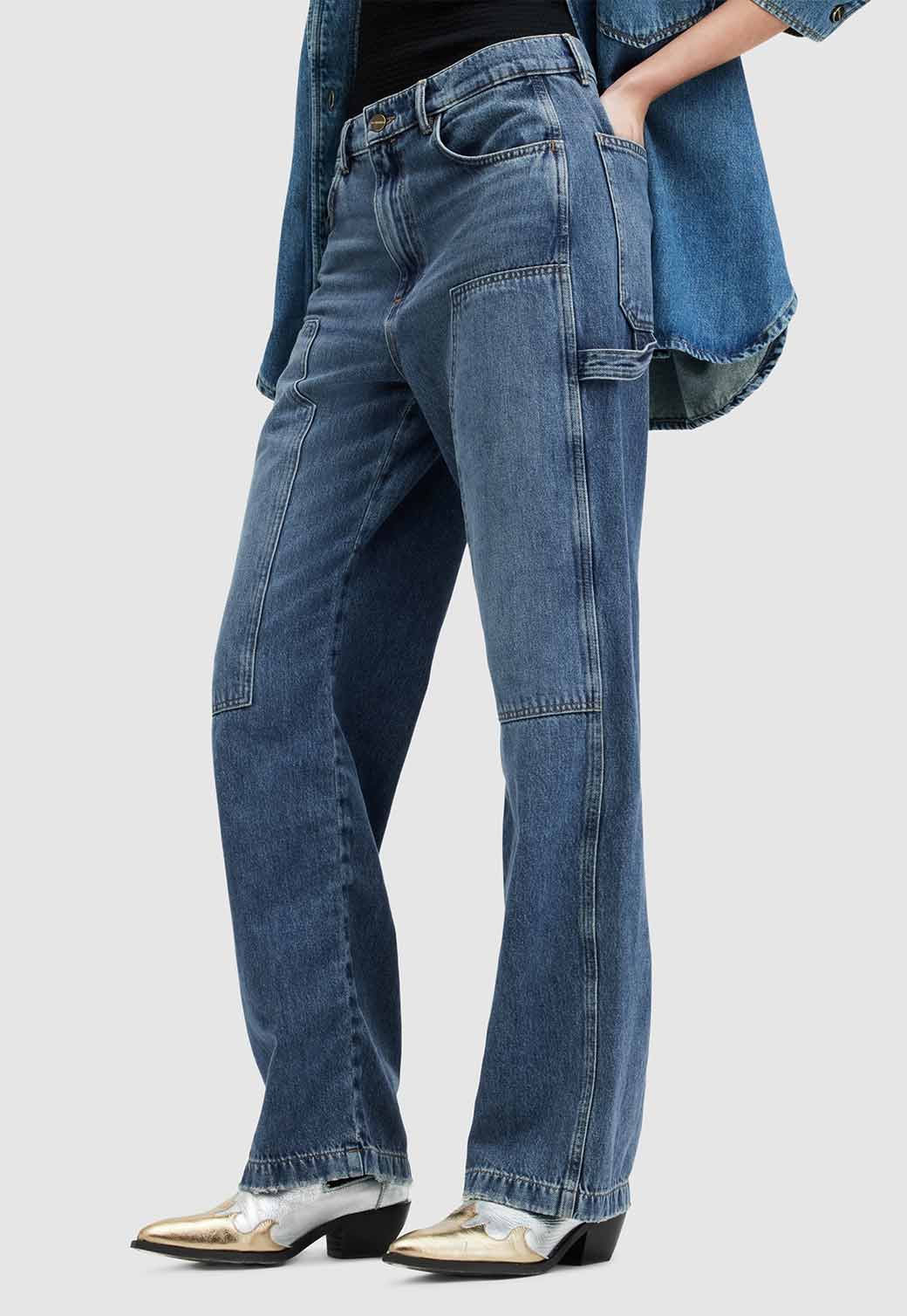 Light Gray ג'ינס ארוך לנשים Mia Carpenter ALLSAINTS