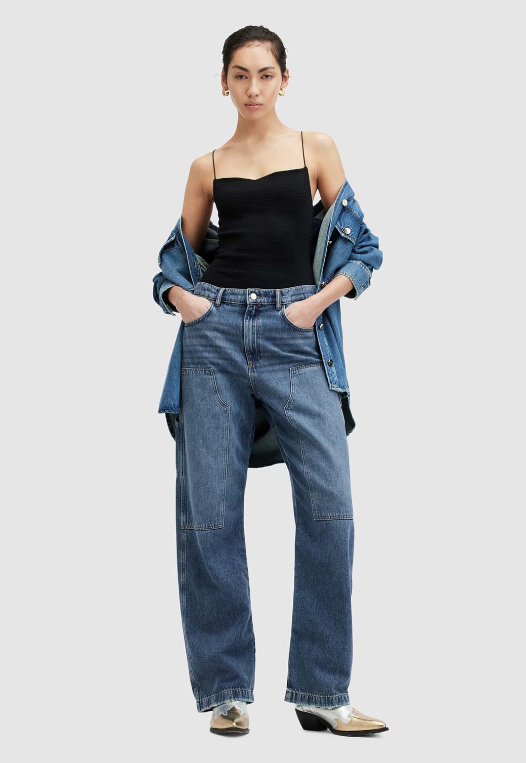 Lavender ג'ינס ארוך לנשים Mia Carpenter ALLSAINTS