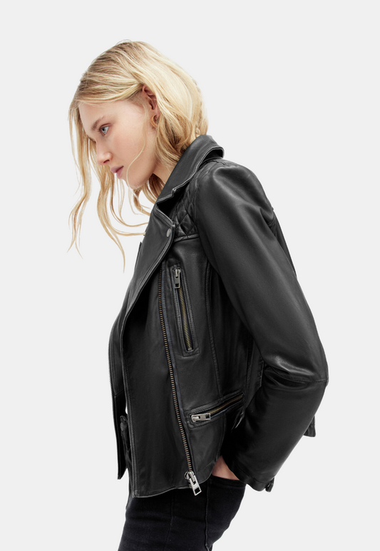 White Smoke ג'קט עור לנשים Cargo ALLSAINTS