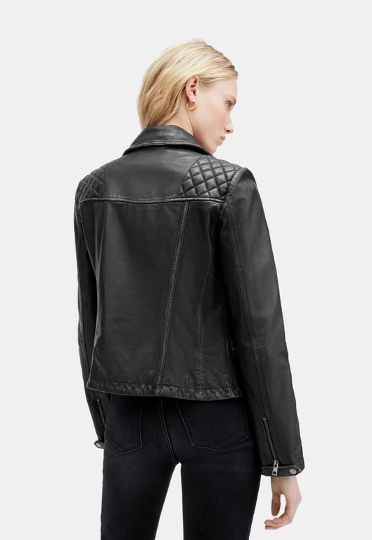 White Smoke ג'קט עור לנשים Cargo ALLSAINTS