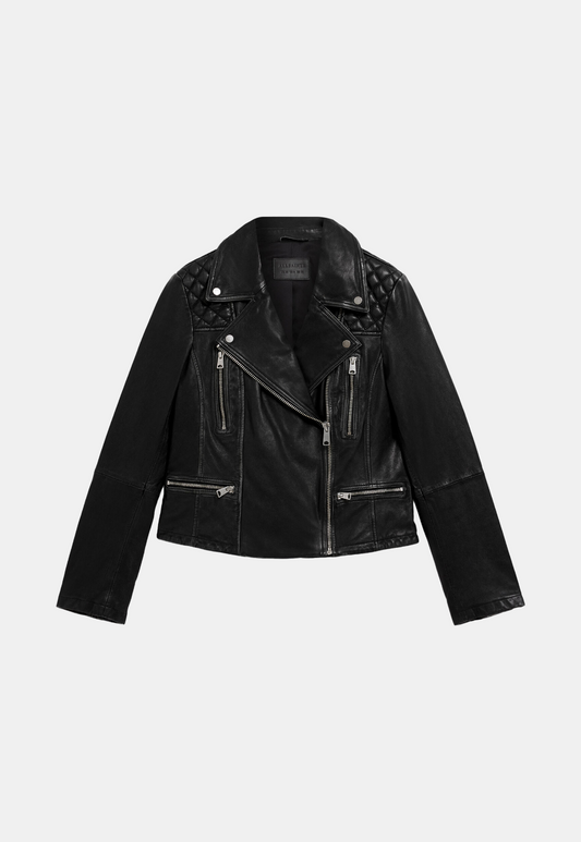 Black ג'קט עור לנשים Cargo ALLSAINTS