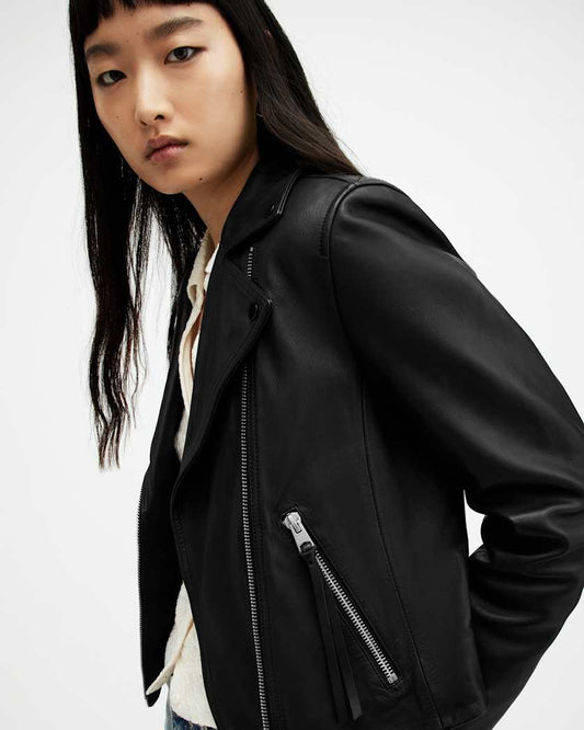 Black ג'קט עור לנשים Biker Jacket ALLSAINTS
