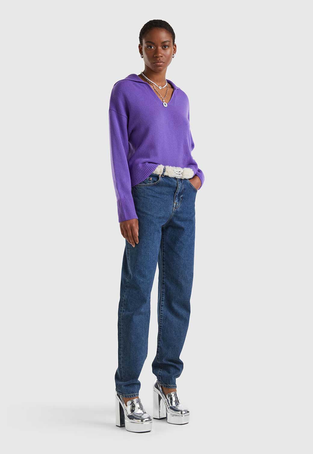 Lavender ג'ינס ארוך לנשים BENETTON