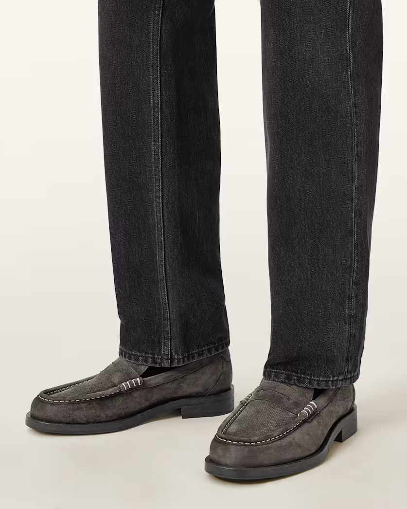 Dark Slate Gray מוקסינים זמש לגברים Bloom ALLSAINTS