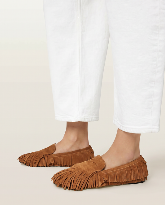 Lavender נעלי לואפר זמש לנשים Sandy Fringe ALLSAINTS