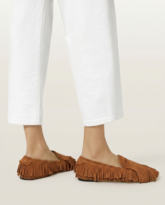 Lavender נעלי לואפר זמש לנשים Sandy Fringe ALLSAINTS