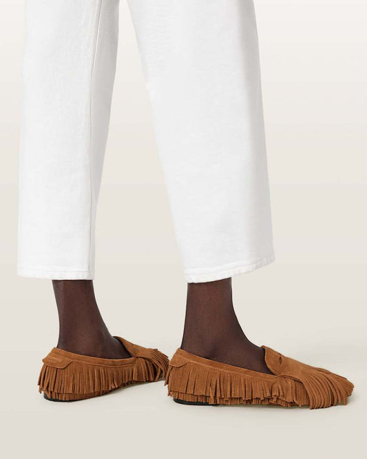 Lavender נעלי לואפר זמש לנשים Sandy Fringe ALLSAINTS