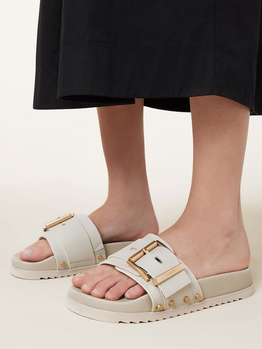 Black כפכפי סליידר עור לנשים Ellie Stud ALLSAINTS