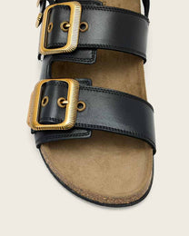 Dark Slate Gray סנדלי עור לנשים Staffa Buckle ALLSAINTS