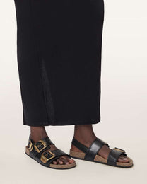 Black סנדלי עור לנשים Staffa Buckle ALLSAINTS