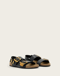 Black סנדלי עור לנשים Staffa Buckle ALLSAINTS
