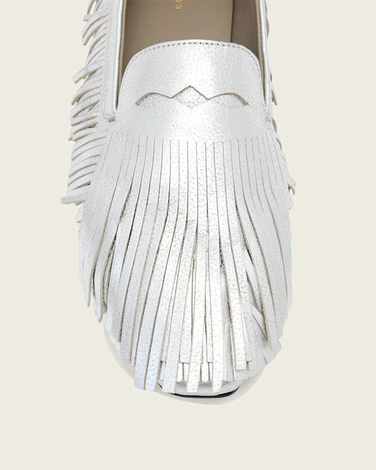 Light Gray נעלי לואפר לנשים Sandy Fringe ALLSAINTS