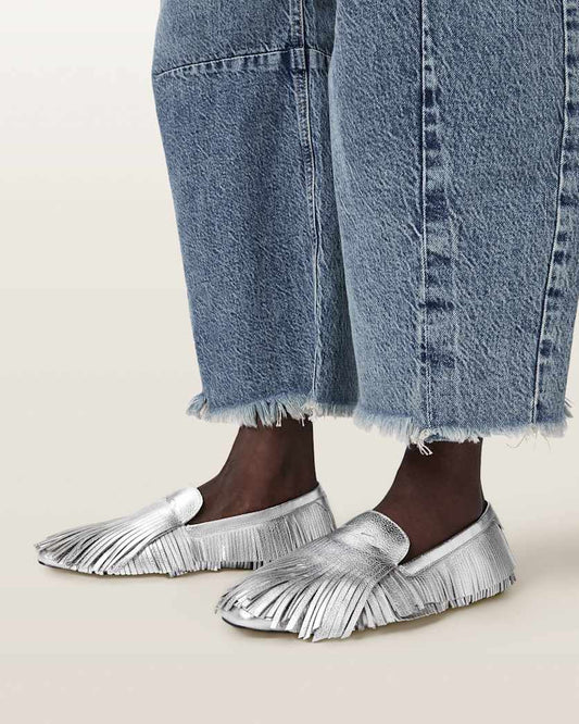 Dim Gray נעלי לואפר לנשים Sandy Fringe ALLSAINTS