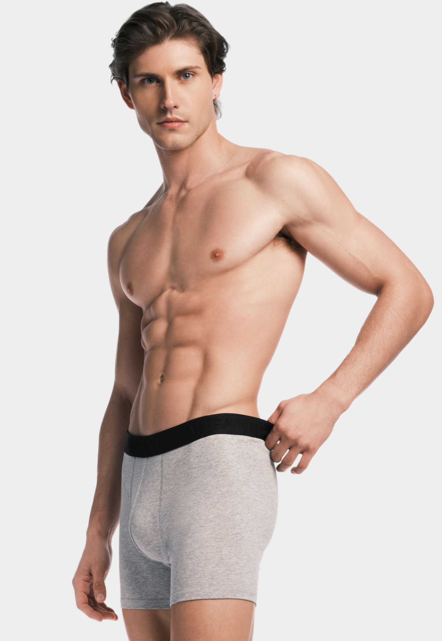 Light Gray מארז שלישיית תחתוני בוקסר ארוכים ALLSAINTS