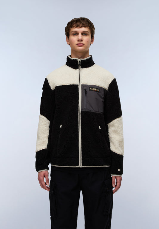 Black סווטשירט פליז לגברים Yupik Fz 3 NAPAPIJRI